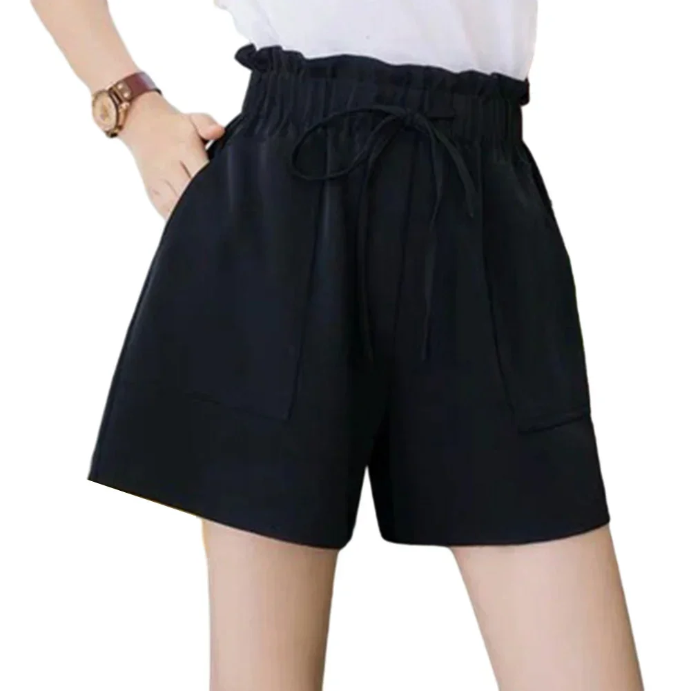 Women's Summer Skirt Shorts Korean Style Fashion New High Waist Ice Silk Loose Bottoms Sports Casual Thin Wide Leg Shorts