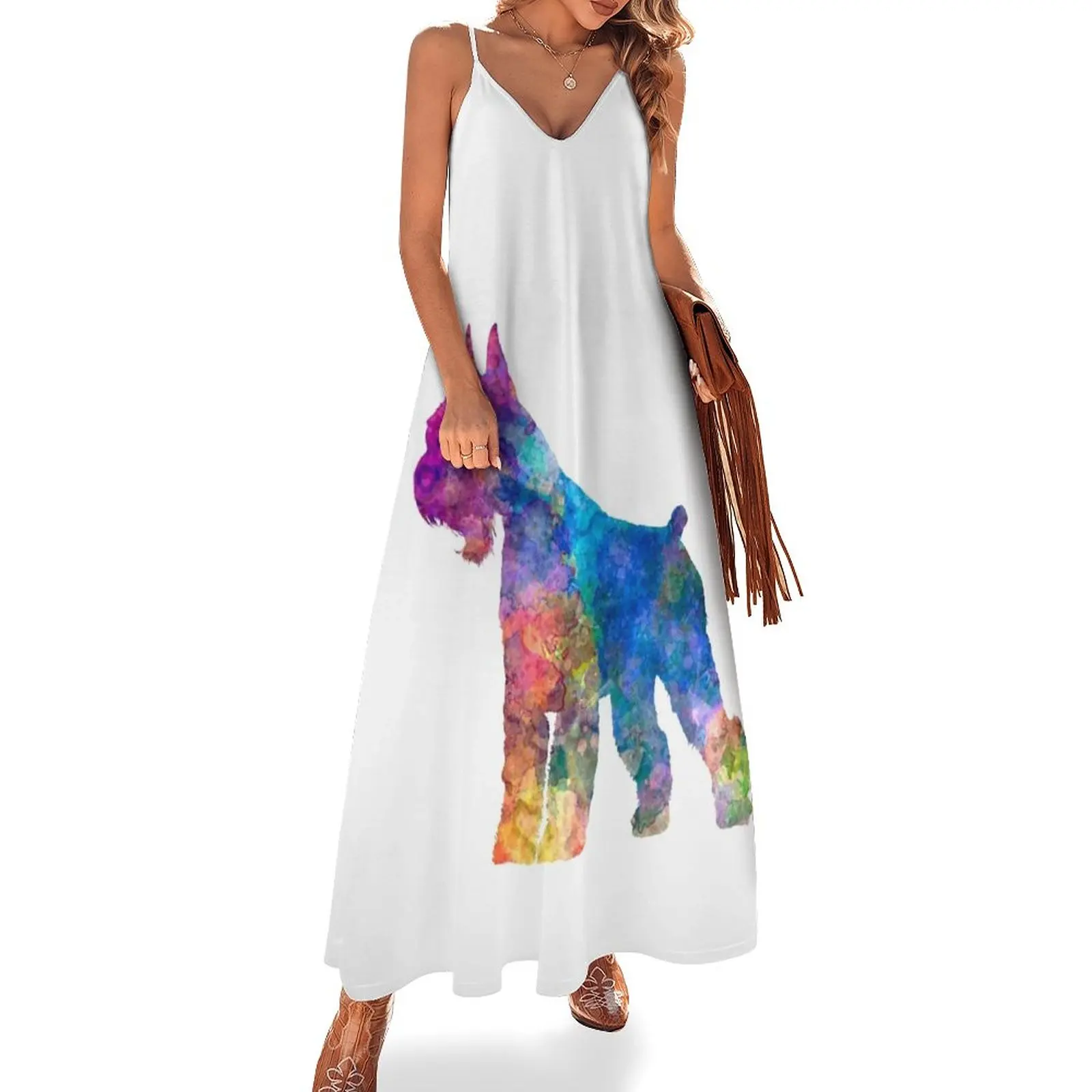 

Giant Schnauzer 01 in watercolor Sleeveless Dress Women's summer dresses women long dresses ladies dresses for special occasion