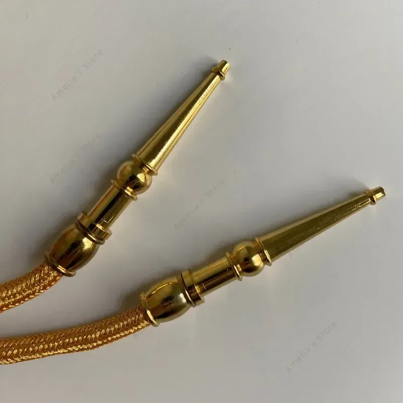 Cabo de ombro Aiguillette de trança dupla do Exército dos EUA com 2 pontas de metal Gold Sliver Aguillette Aiglet Aglet