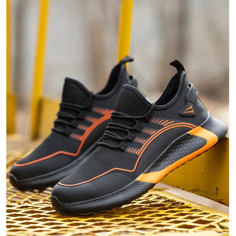 أحذية واقية من الصلب قابلة للتنفس للرجال/النساء، أحذية عمل مريحة مضادة للتحطيم ومضادة للثقب، أحذية أمان صناعية