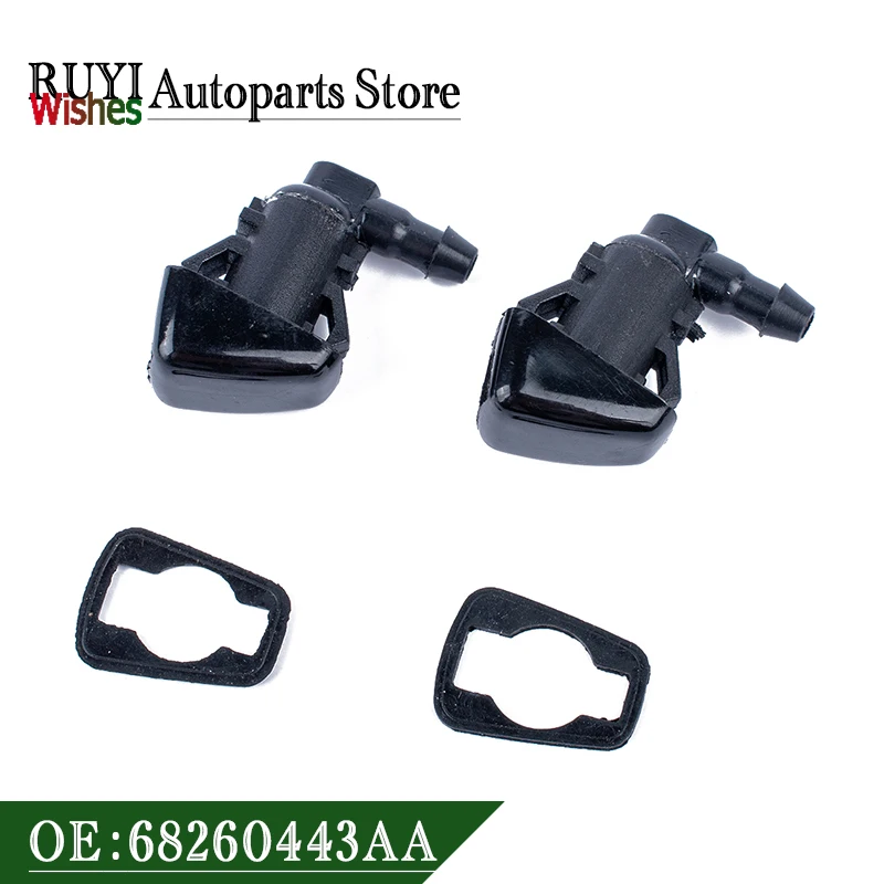 2PCS 55372143AB New For Jeep Grand Cherokee 2011-2017 Windshield Wiper Water Washer Spray Nozzle Jet 68260443AA 55079049AA