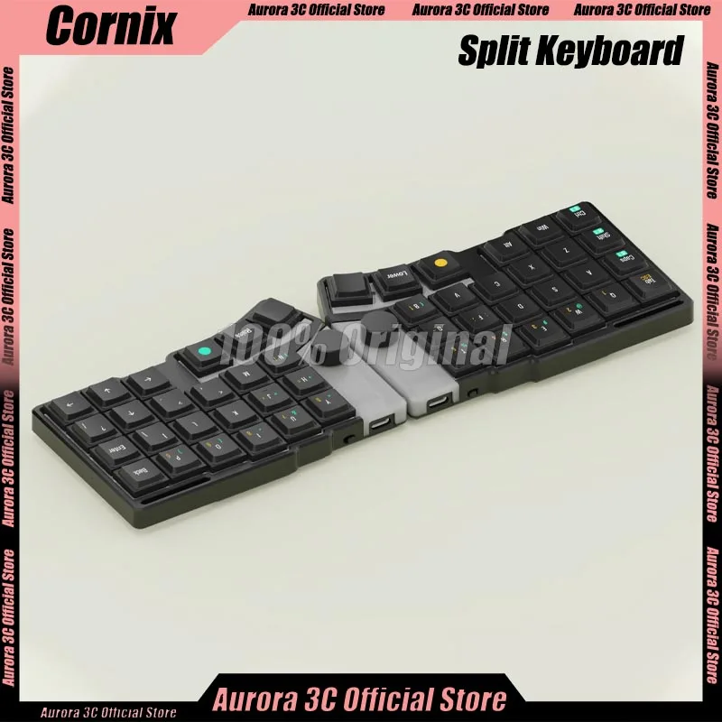 

Разделенная клавиатура Jezail Funder Cornix, низкопрофильный алюминиевый корпус с ЧПУ, двойной режим с ручкой, флакон с поддержкой беспроводной механической клавиатуры