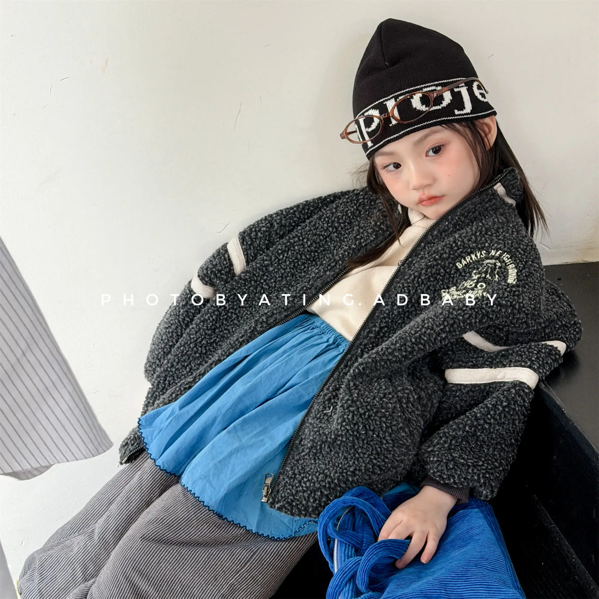 Winter Children Warm Lamb Fleece Coat Boys Girls Cotton Padded Jacket Kids Plus Velvet Thick Coat Fashion Baby Clothes 1-8 Years