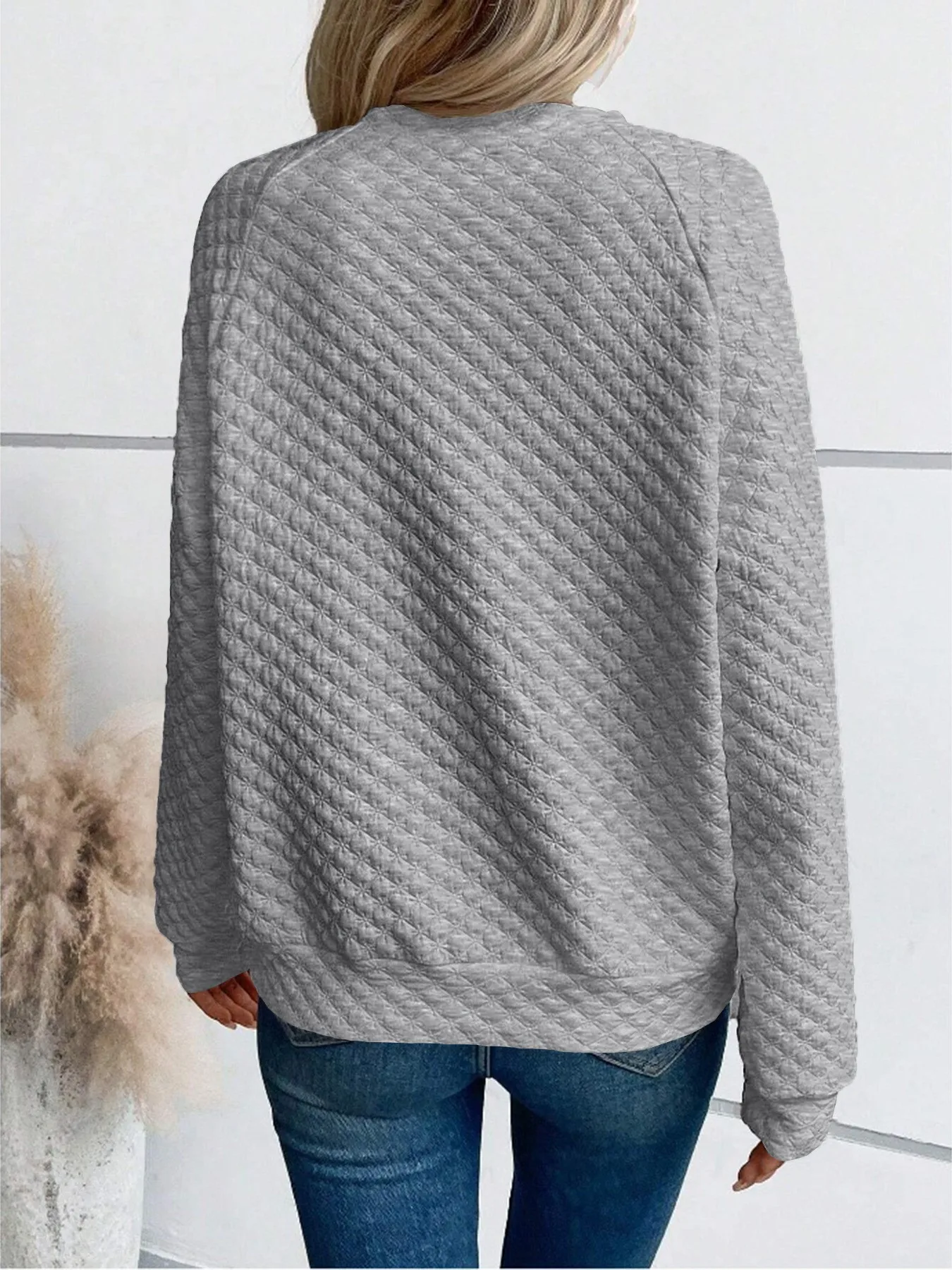 Casual Patchwork Slim Fit Hoodie with Regular Sleeve Elegant Commuter Mid Length Pullover Autumn Long Sleeve V Neck Women Hoodie
