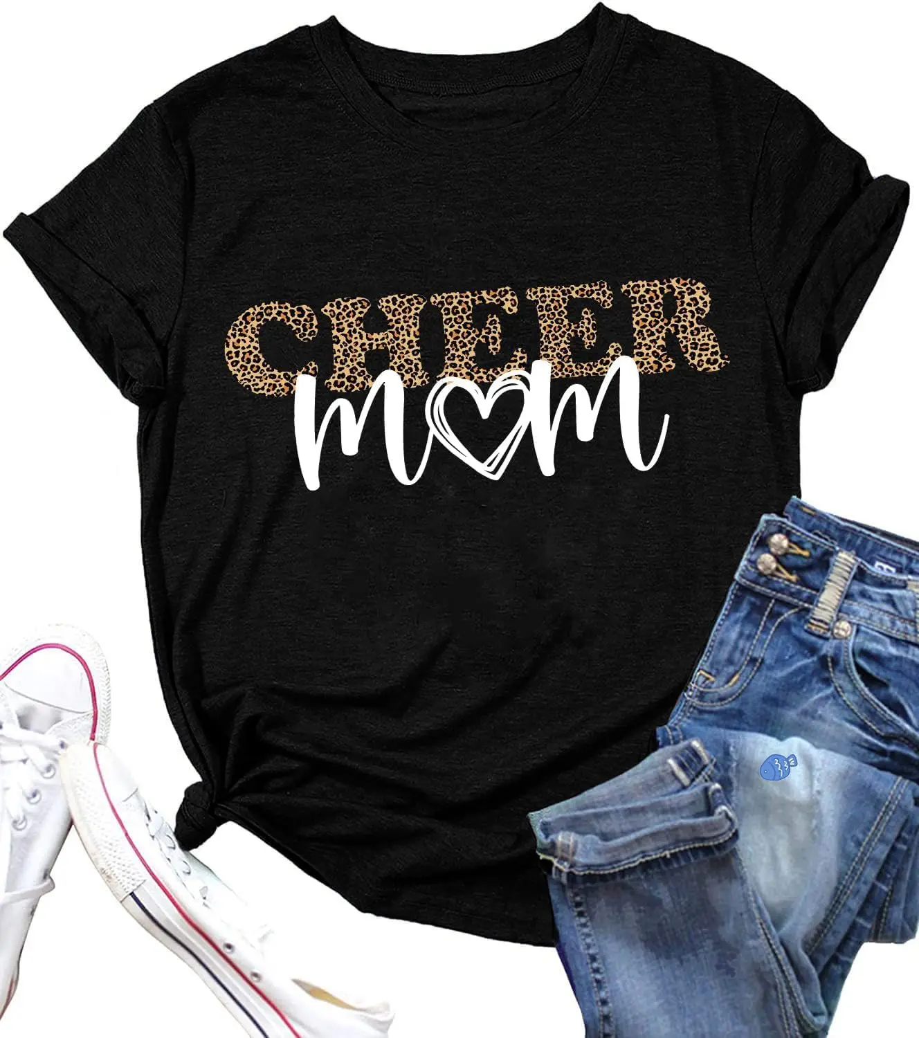 Cheer Mom T-Shirt for Women Game Day Cheerleading Mom Funny Graphic Sports Season Top New Fashion Top Tees