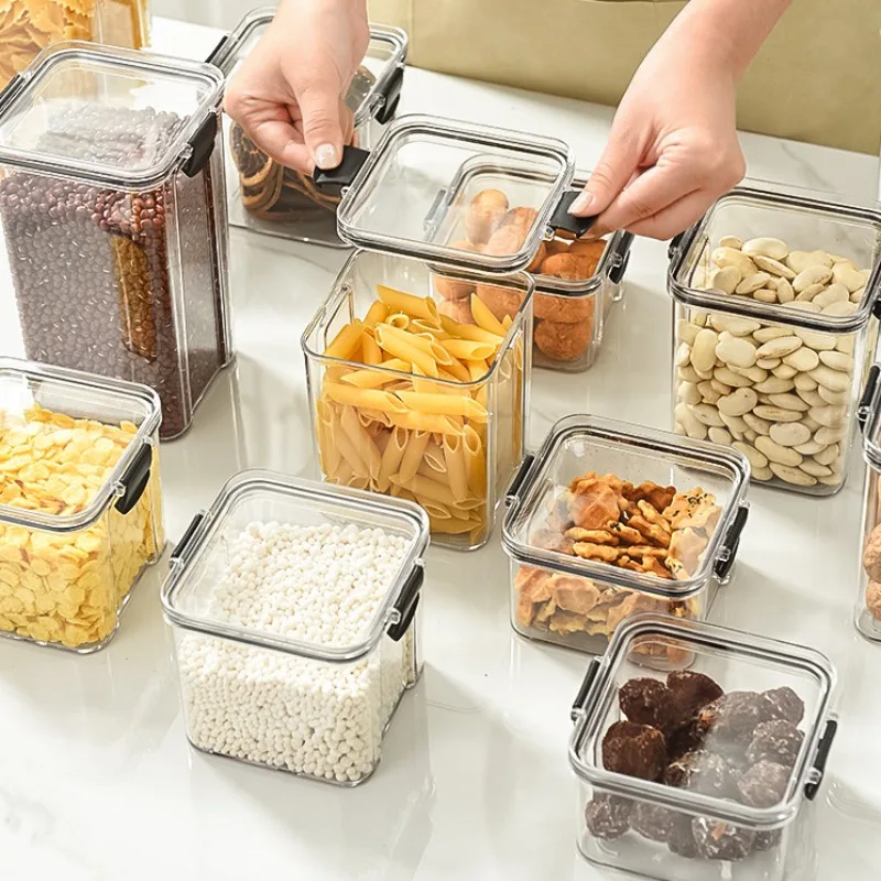 Kitchen Multigrain Snack Sealed Storage Box Dried Fruit Dried Goods Jar Drawer Storage Container Moisture Proof Box Plastic