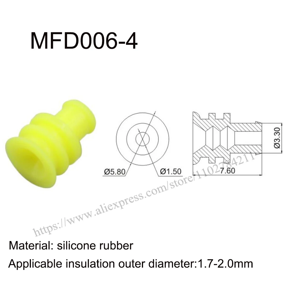 5000PCS MFD006-4 New energy auto seal rubber automotive Waterproof connector terminal plug pin socket