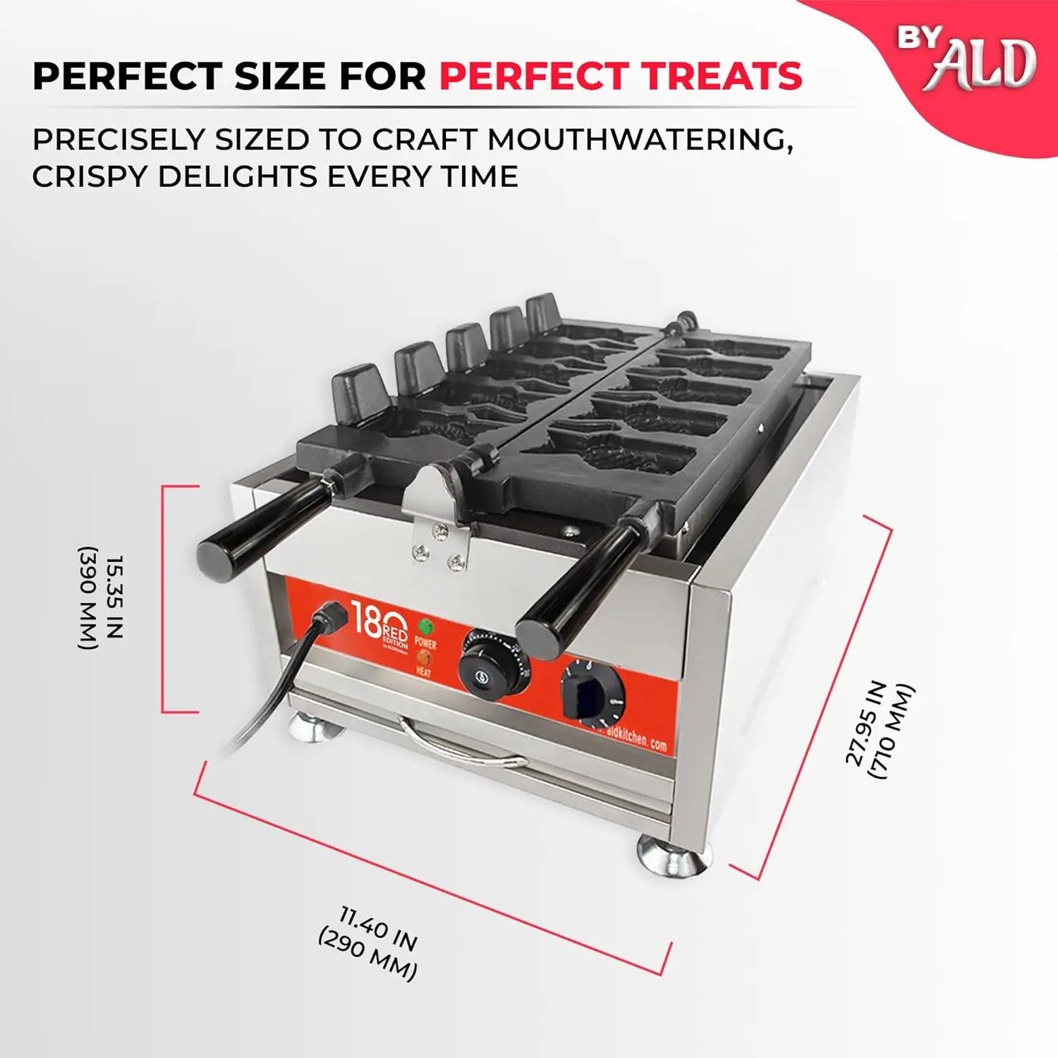 صانع وافل السمك من تاياكي |   مكواة الوافل على شكل سمكة |   الفولاذ المقاوم للصدأ |   غير لاصق |   110 فولت (5 سمكة مفتوحة الفم)