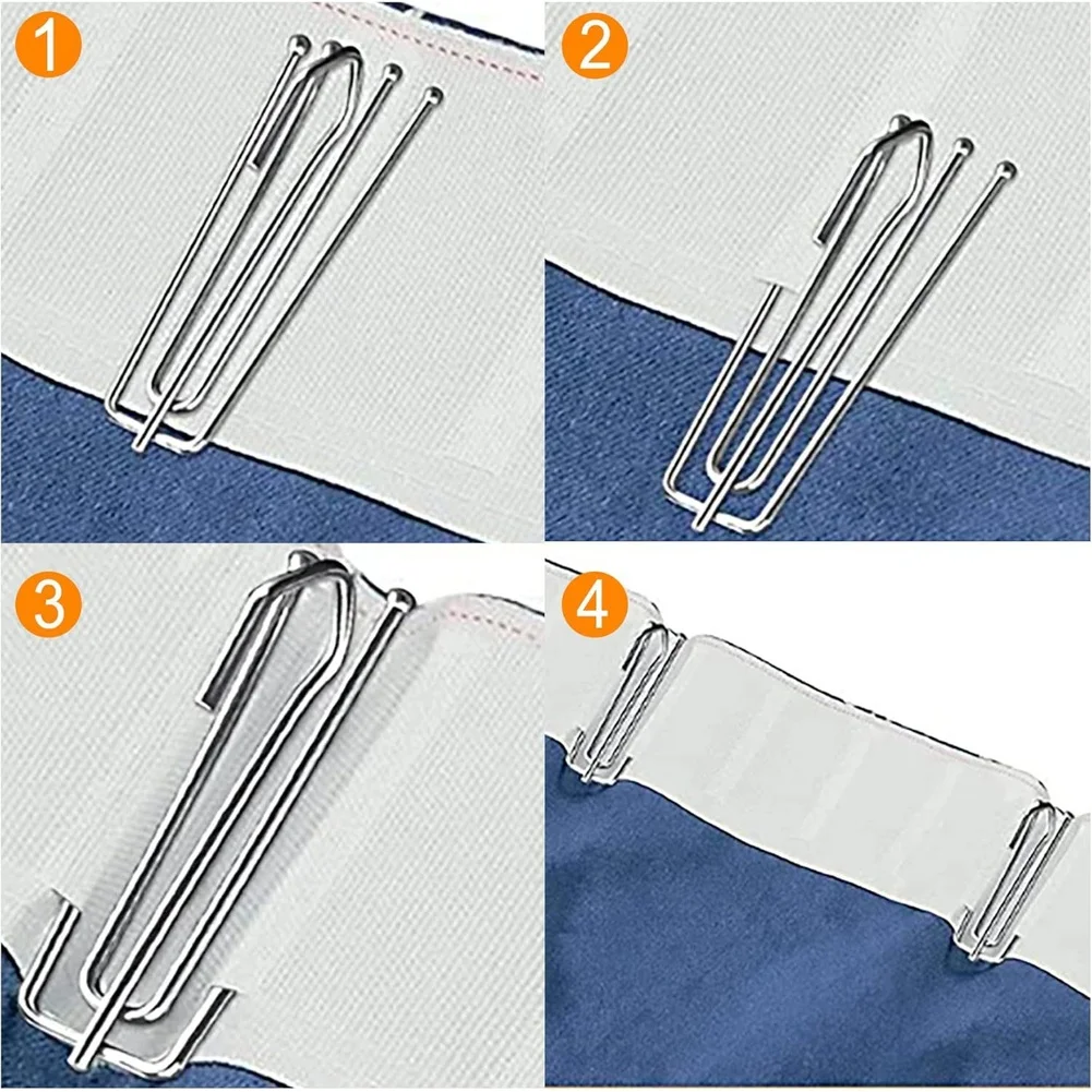 Modern Silver Metal Curtain Hooks Stainless Steel Drapery Rings for Windows 40 50 60 150 Pieces Set Home Decor
