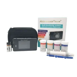 Answer 4-in-1 Hemoglobin Cholesterol Blood Glucose and Uric Acid Meter Multi Monitoring Blood Glucose Meter for Household