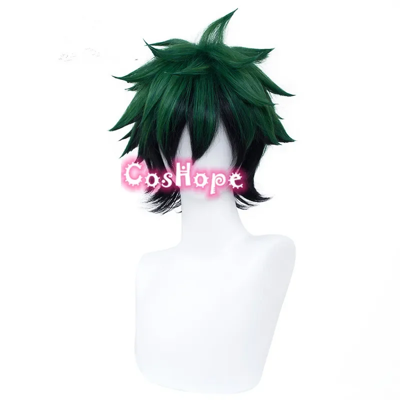 Izuku Midoriya Cosplay Deku Wig Cosplay Short Green Black Wig Cosplay Anime Wigs Heat Resistant Synthetic Wig