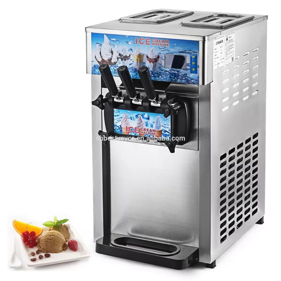 

Commercial 18L Soft Serve Ice Cream Machine Frozen Yogurt Ice Cream Maker with 2+1 Flavors Soft Serve Ice Cream Machine