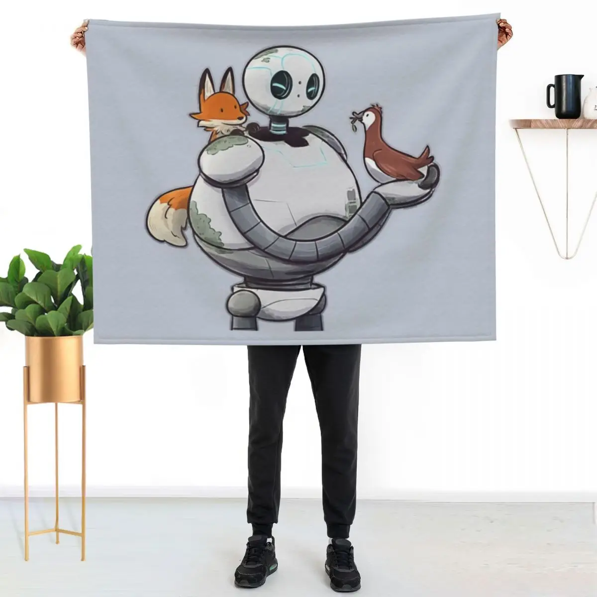 

The Wild Robot Throw Blanket Soft Solid Color Blanket for Couch Bed