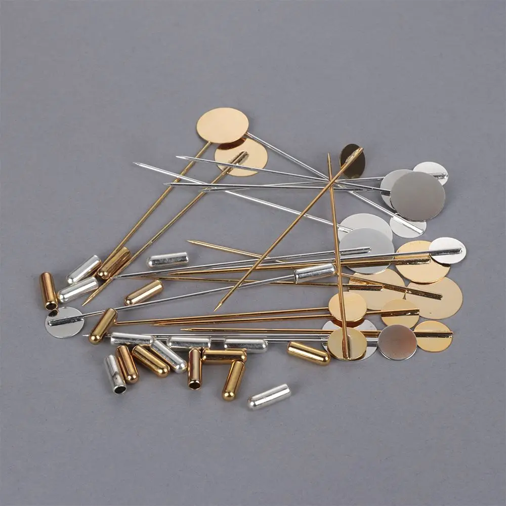 10pcs/set Fashion Diy Craft Dress Cameo Pin Brooches Accessories Cabochon Tray