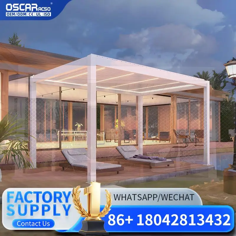 

Садовое здание, солнцезащитная жалюзи, жалюзи, уличная беседка с жалюзи, пергола