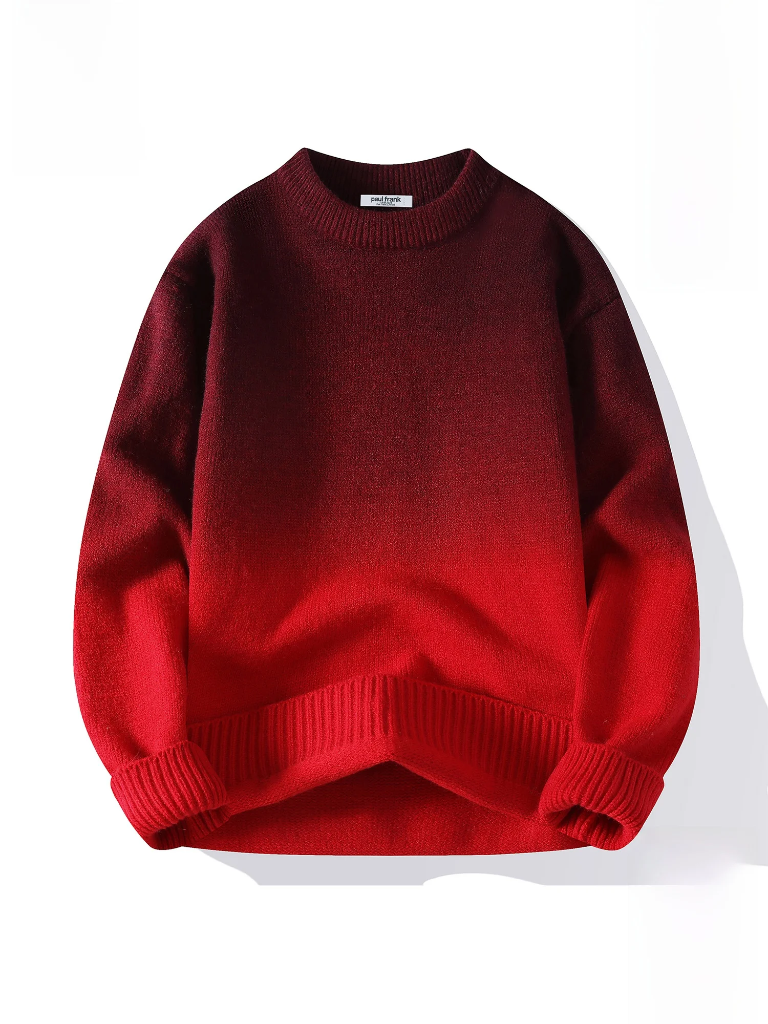 

Мужской повседневный свитер Paul Frank с круглым вырезом, на флисовой подкладке, утепленный, вязаный, с градиентным цветом, для зимнего отдыха, модный, унисекс