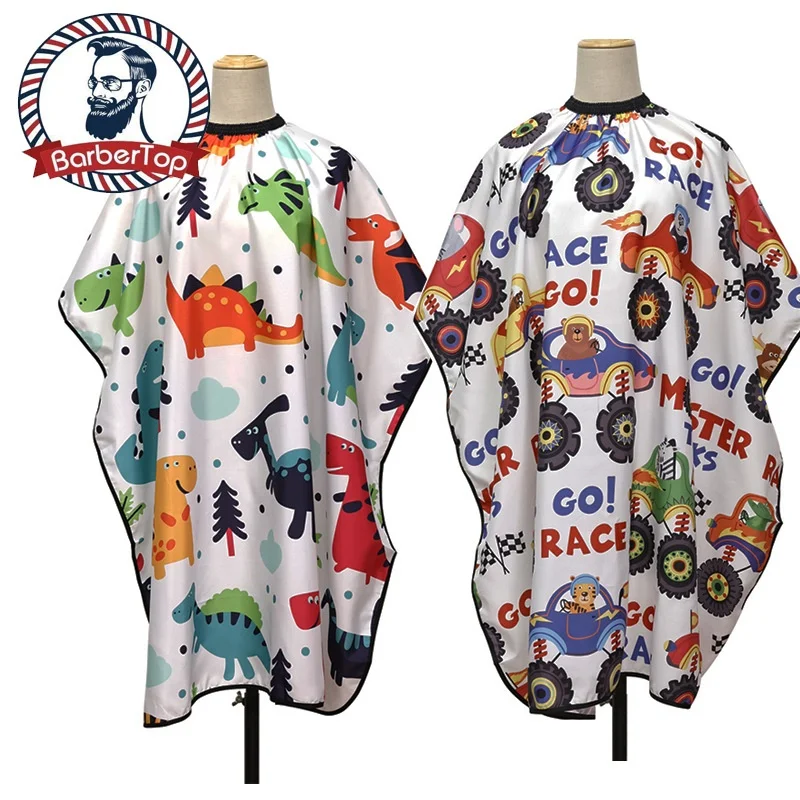 Polyester neue Kinder Haarschnitt kleine Dinosaurier Wrap Baby Cartoon Schal geschnittene Haare für Kinder Antihaft-Haars chürze