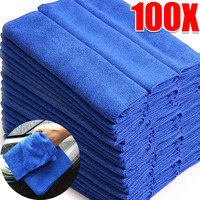 100Pcs Microfiber Towels Car Wash Drying Cloth Towel Household Cleaning Cloths Auto Detailing Polishing Cloth Home Clean Tools