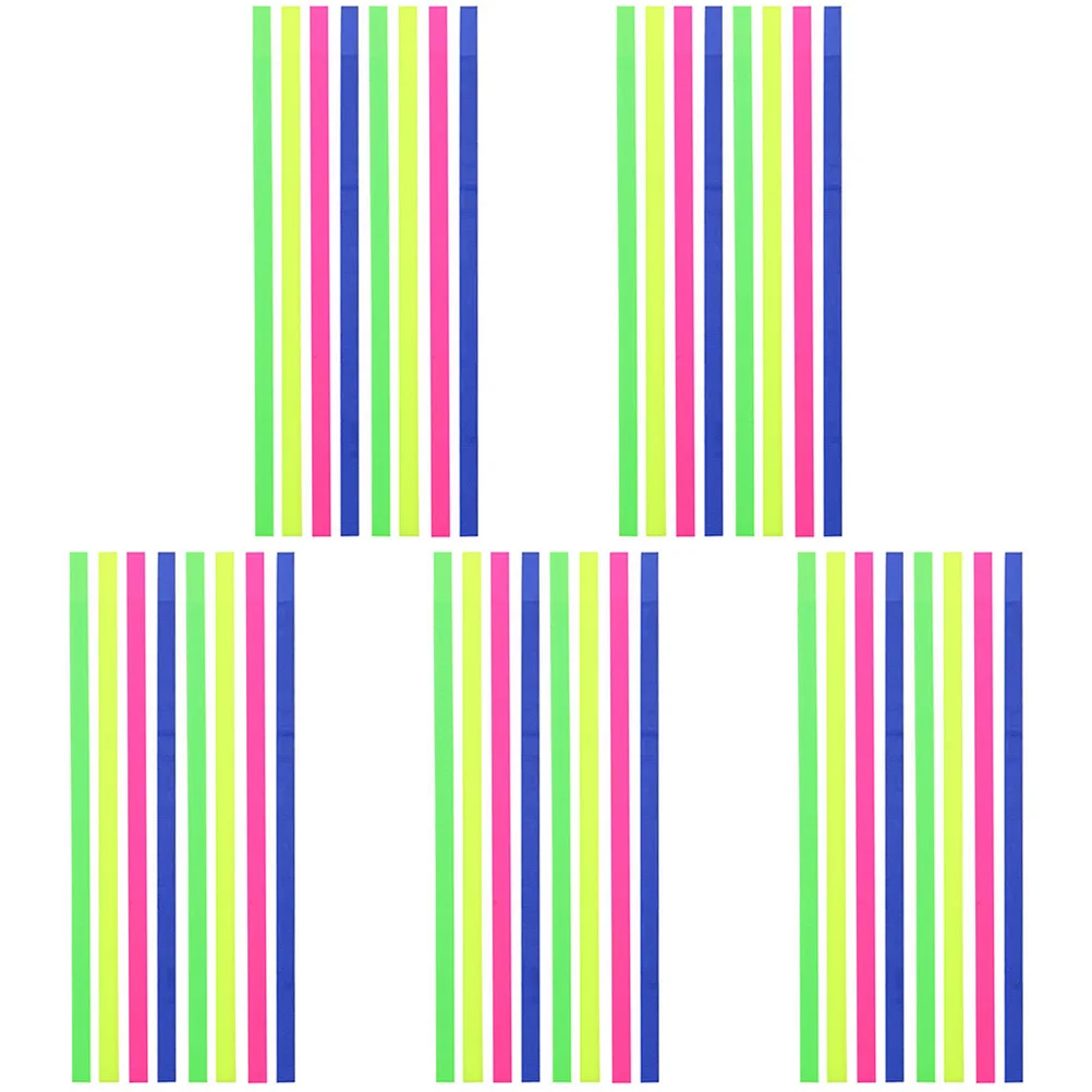 5 Sets Fluorescent Reading Strips Book Annotation Tabs Sticky Highlighter Tape Note Kids Learning Office Colorful