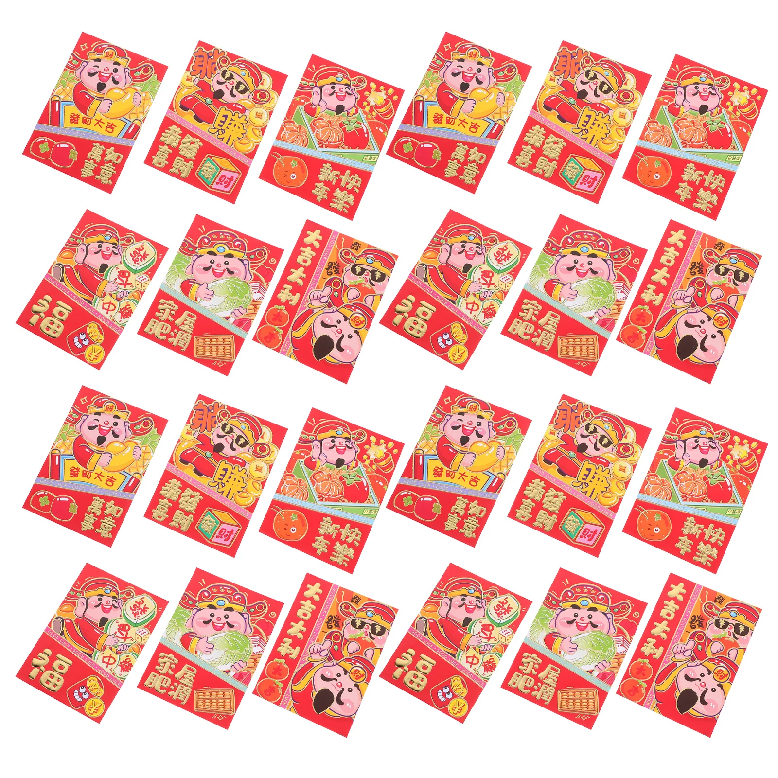 

36 шт., красные конверты с изображением счастливых денег, конверты с мультяшным узором для денег на китайский Новый год, змеиный год, праздничный конверт для денег