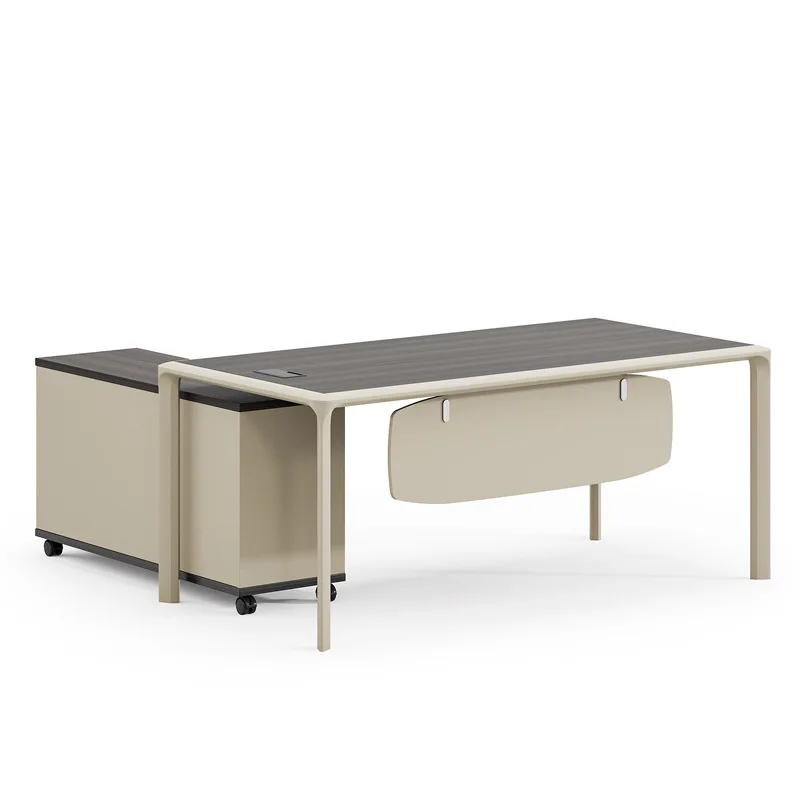 Staff Table Steel Frame Financial Table with Cabinet Single Working Position Manager Desk Administrative Table Wholesale