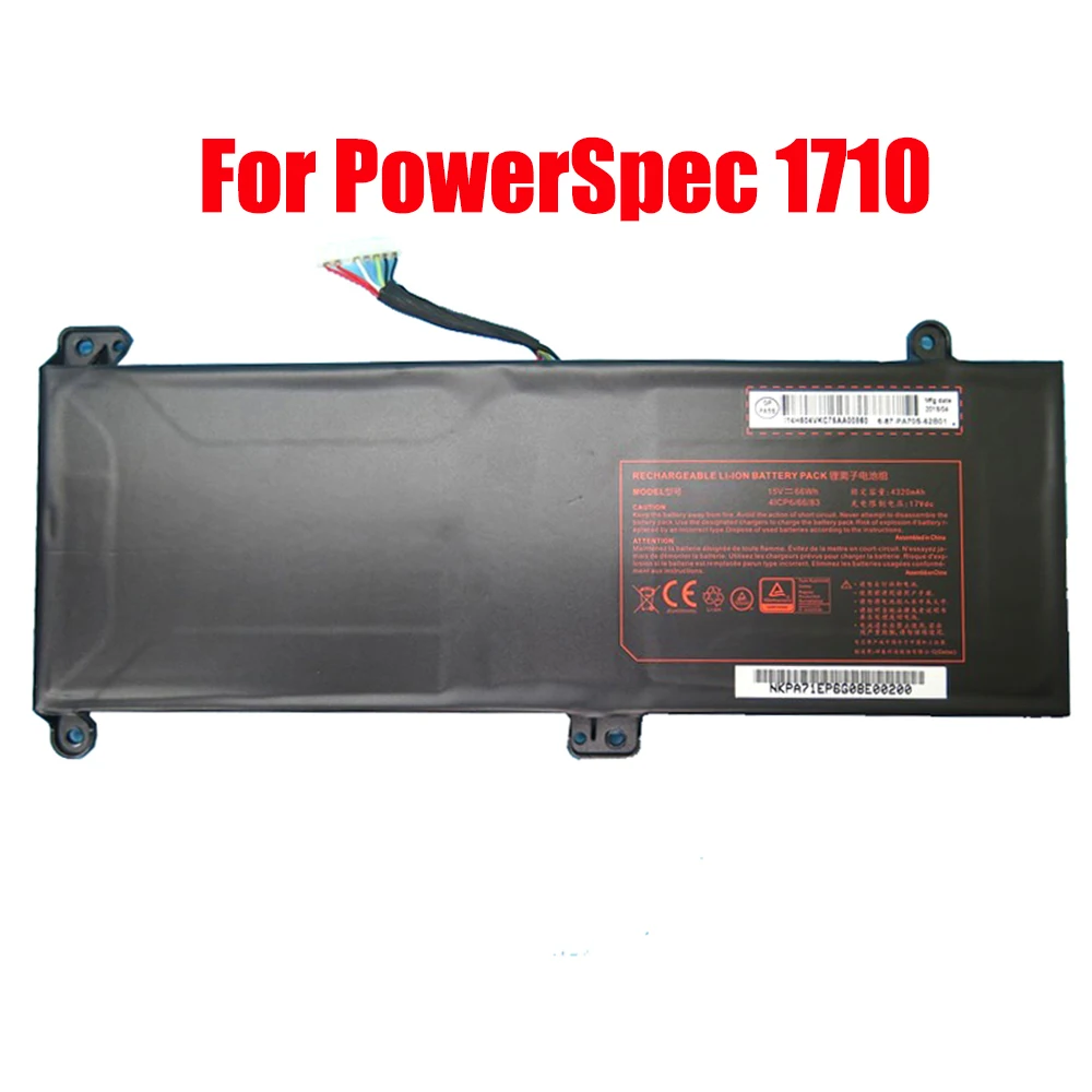 Laptop Battery For PowerSpec 1710 PA71HS-G 15V 66WH 4320mAh New