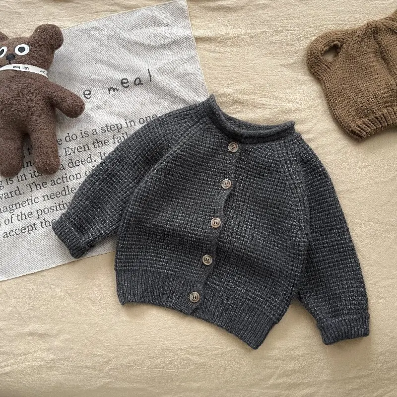 IYEAL Newborn Knitwear Long-sleeve Cotton Baby Sweaters Boys Girls Coat Sweater Toddler Knit Cardigans Infant Tops Jacket