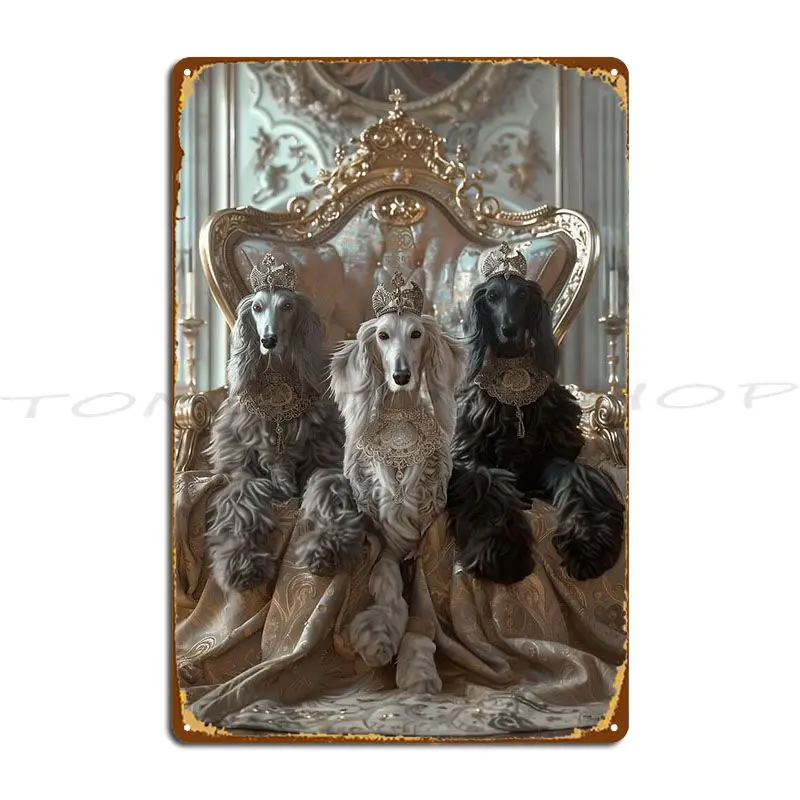 Laura Los Perros White Greyhound Jean-Baptiste Oudry The Borzoi Of Borodino Metal Plaque Printed Wall Mural Tin Sign Poster