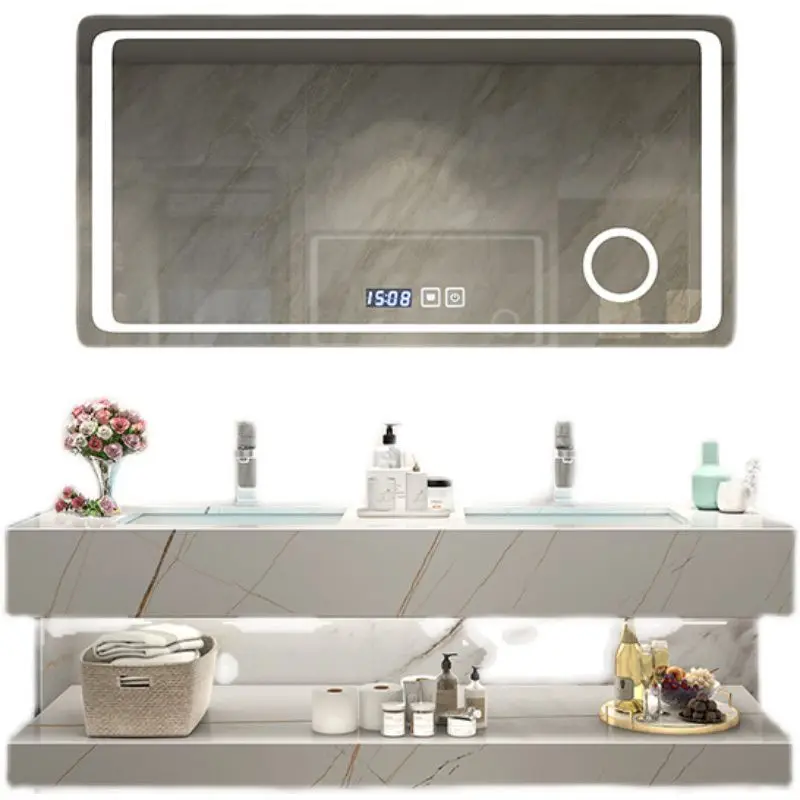 Slate integrated basin bathroom cabinet combination simple modern  intelligent light luxury