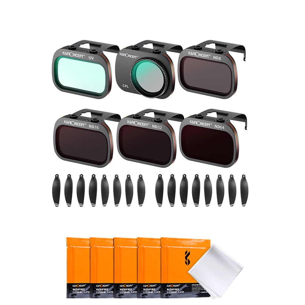 

K&F Concept ND Filters Kit for DJI Mavic Mini1/Mini2/Mini SE Drone Accessories CPL UV ND8 ND16 ND32 ND64 with Propellers Blades