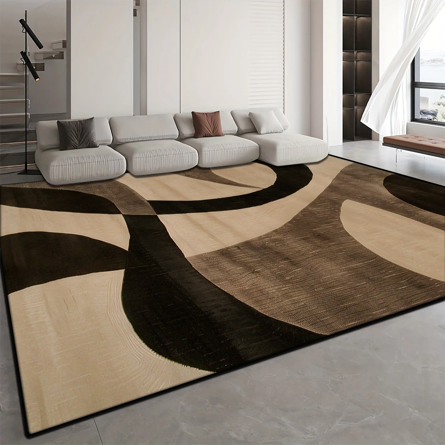 Abstract Stripe Rugs for Living Room Decoration Large Area Carpet Easy Clean Home Bedroom Non-slip Entrance Floor Mar Washable
