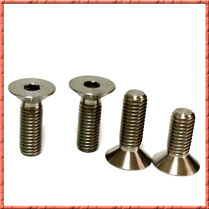 50pcs/lot M2*L Pure Titanium DIN7991 flat head countersunk socket screw titanium alloy small screw GR2 M2*3/4/5/6/8/10/12/14