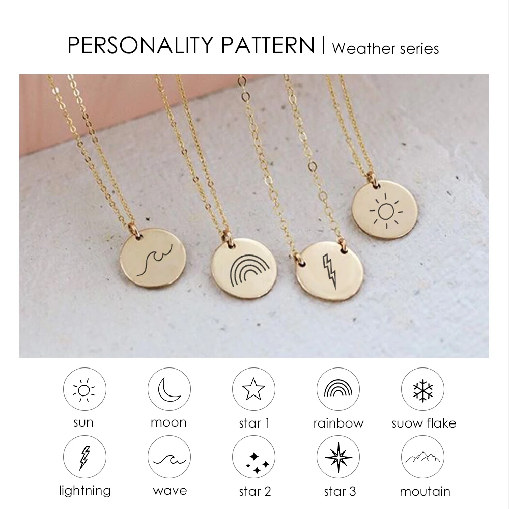 316L Stainless Steel 13MM Coin Pendant Necklaces for Women Dainty  Necklace Fashion Wedding Engagement Jewelry Gift