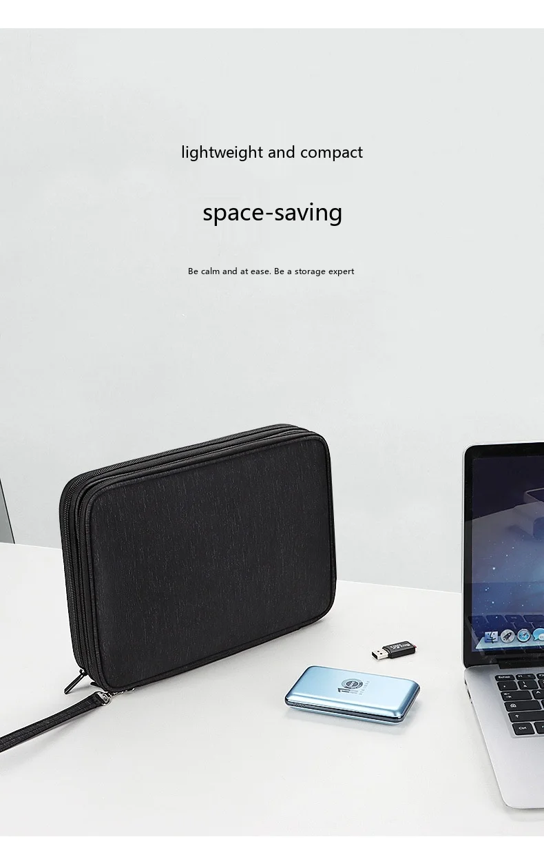 Große Kapazität Digitale Zubehör-Aufbewahrungstasche Wasserdichter Kabel-Organizer-Beutel für Kopfhörer und USB-Laufwerke – Detail 16