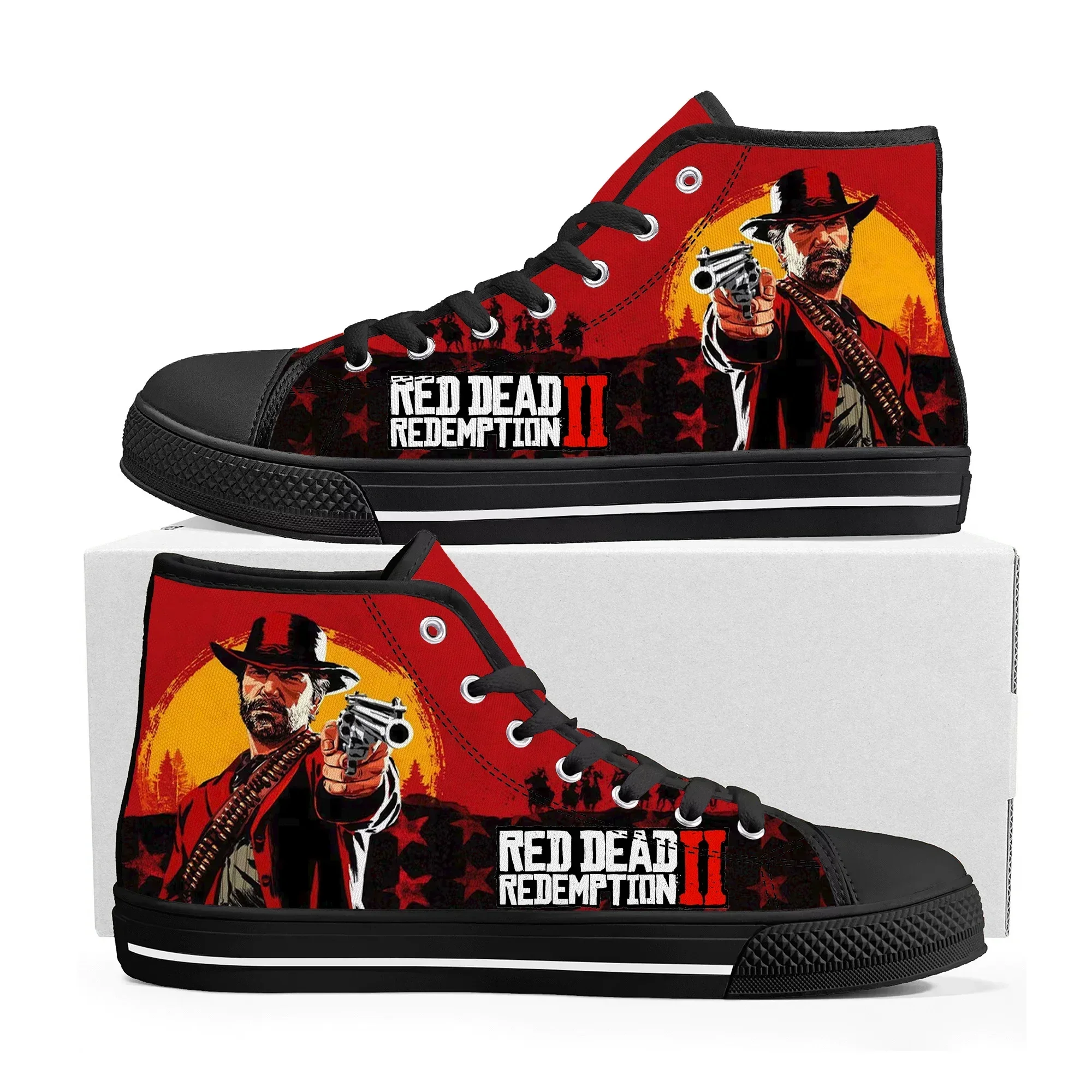 Red Dead Redemption 2 High Top High Quality Sneakers Mens Womens Teenager Canvas Sneaker Casual Custom Made Shoes Customize Shoe