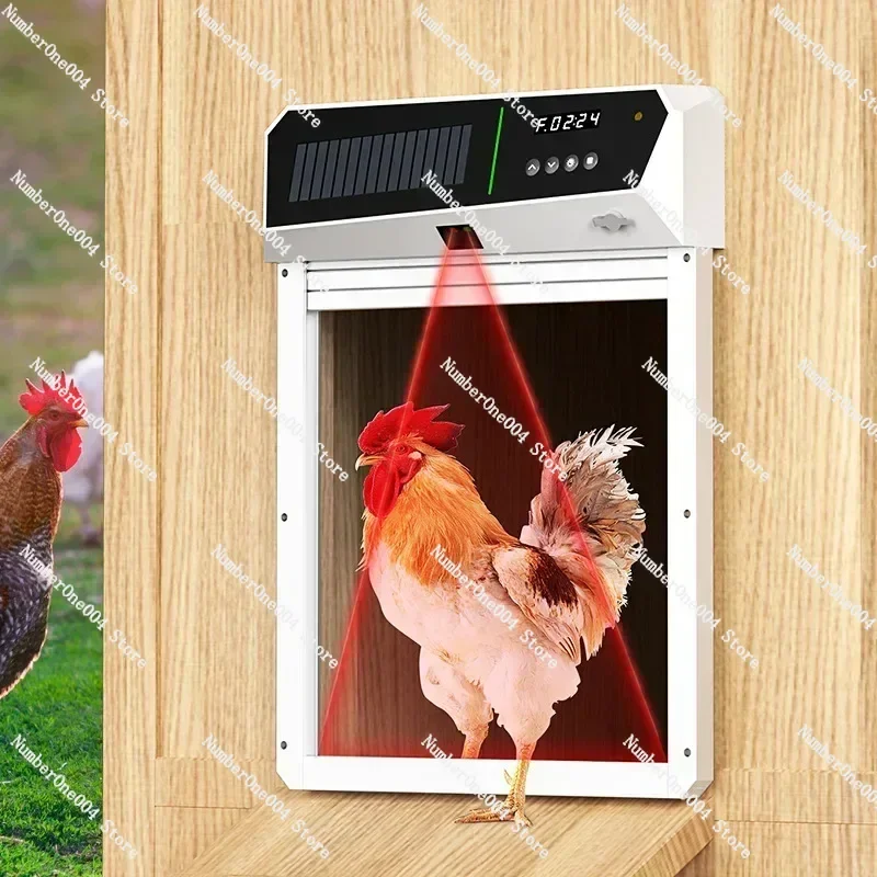 Automatic light sensor chicken coop roller shutter solar automatic storage Bluetooth control Prevent the chicken coop door