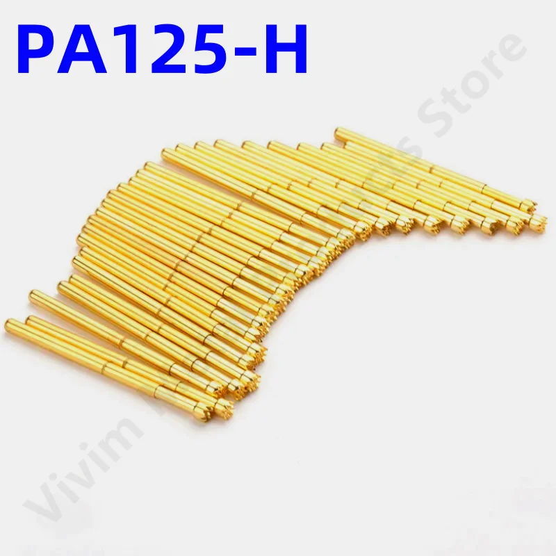 100PCS SpringTest Pin PA125-H 33.35mm 2.02mm 9-claw Tip PA125-H2 Head Dia 2.50mm Needle Spring Test Probe P125-H2 PogoPin P125-H