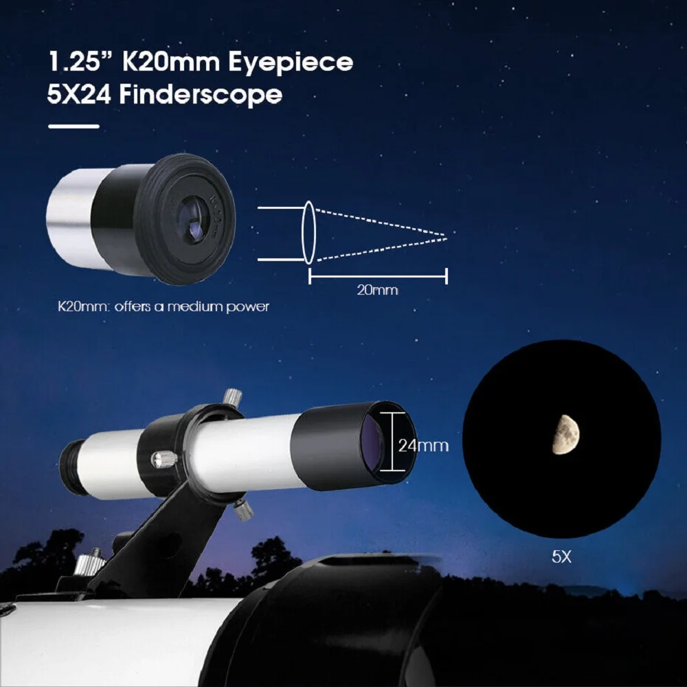 Imagem -04 - Svbony Sv501p Telescópio Astronômico Refrator Portátil para Iniciantes com Tripé e Mochila Vidro Revestido de Várias Camadas