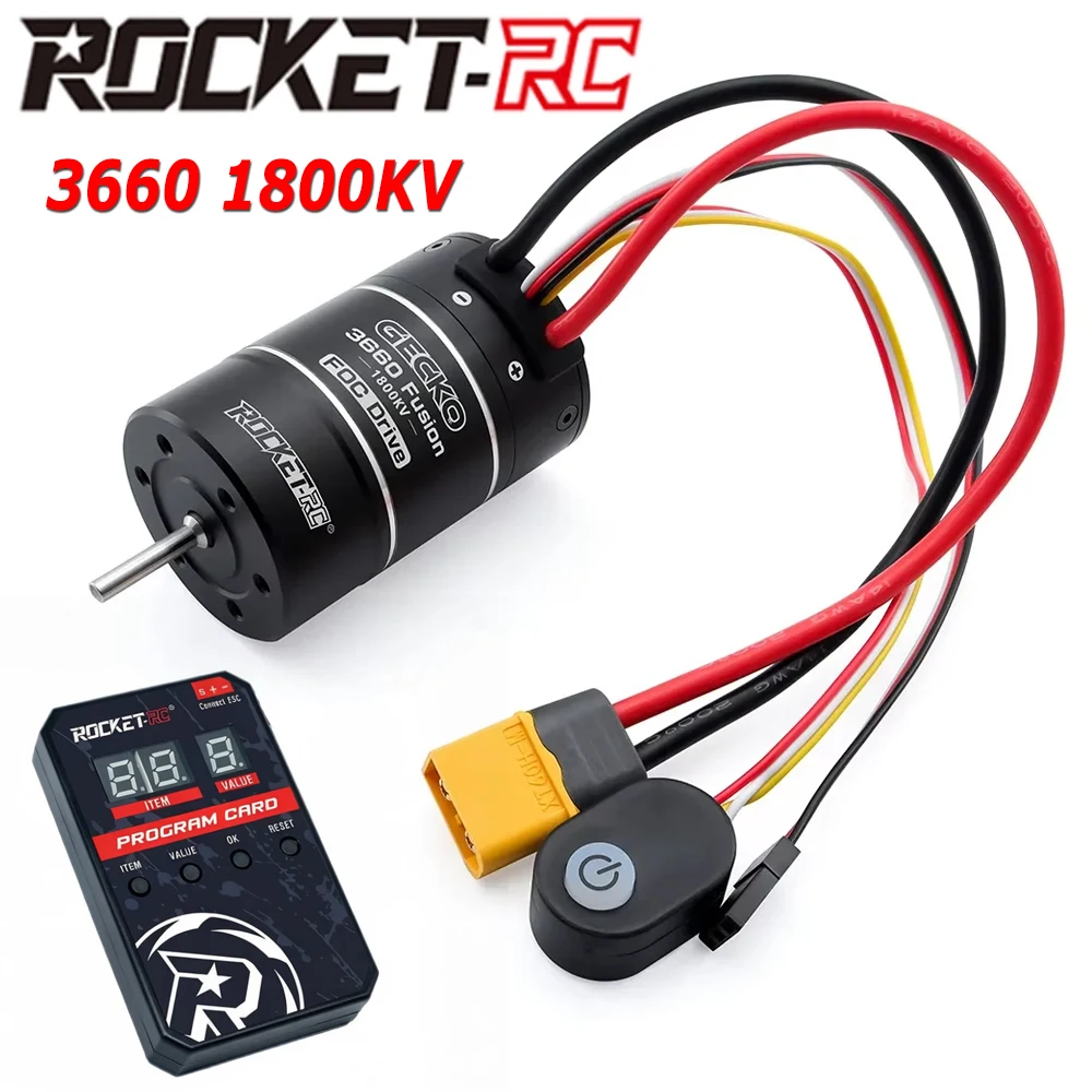 ROCKET-RC GECKO IP67 Waterproof 3660 FUSION FOC 2IN1 1800KV Motor 40A ESC Brushless Sensored Motor 2-3S LiPo For 1/10 RC Cars