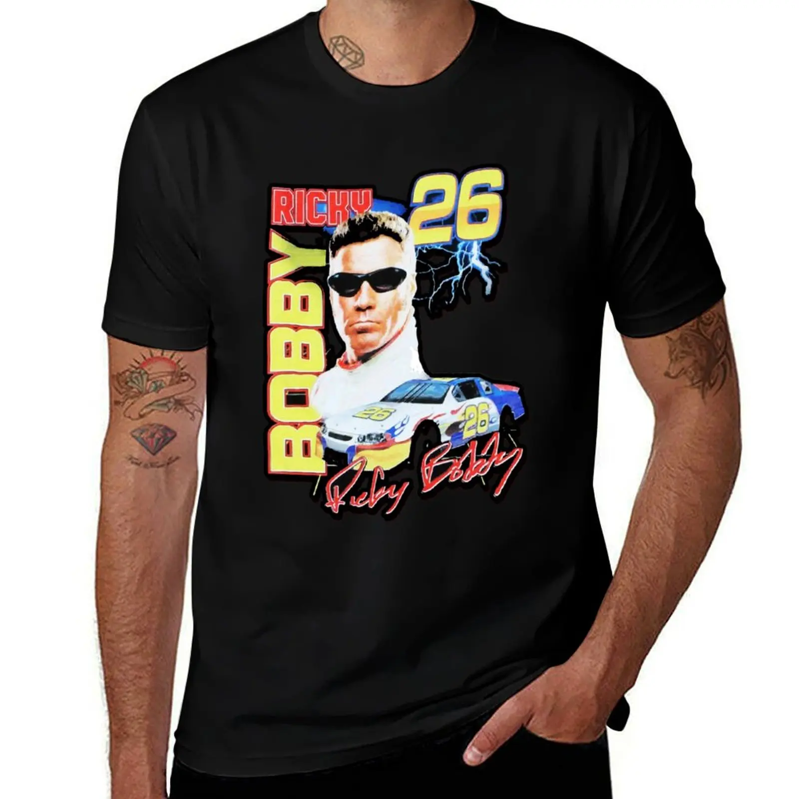 

100% luxury shirts RACING cotton VINTAGE funny t T-Shirt brand man shirts cotton 100% shirt men t t RICKY T-Shirt BOBBY