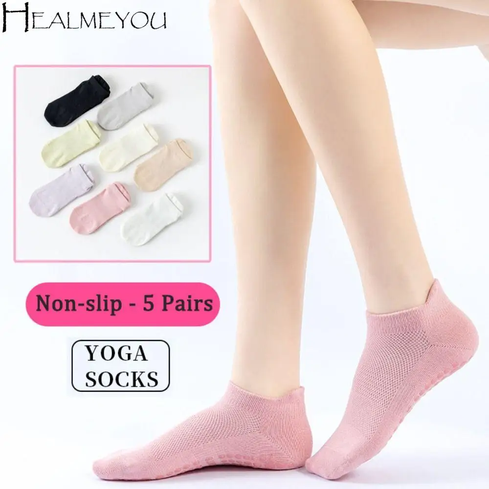 5-pares-simples-antiderrapante-meias-de-fitness-absorvente-de-suor-meias-esportivas-yoga-meias-femininas-respiravel-curto-tubo-meias-ballet