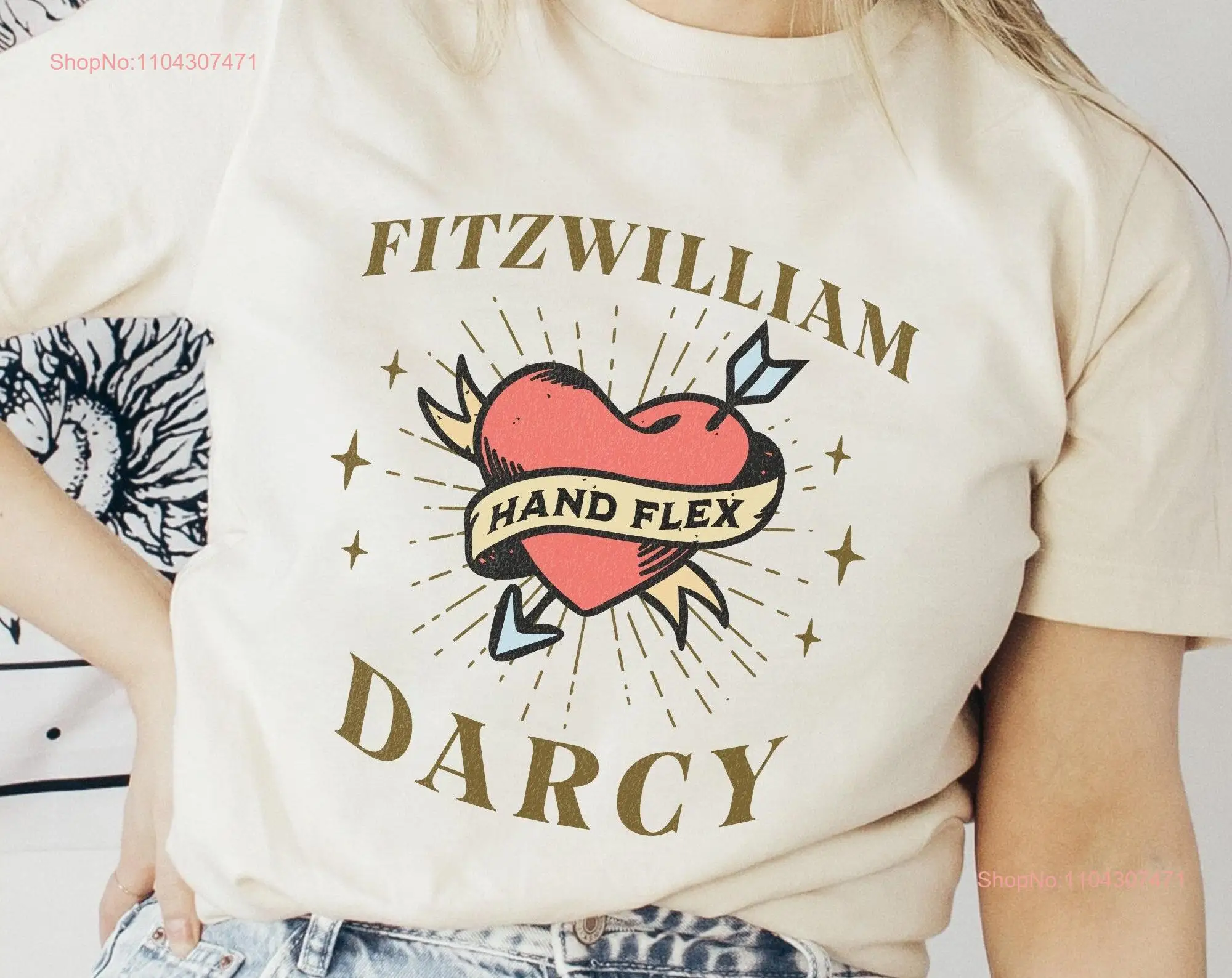 تي شيرت Fitzwilliam Darcy تي شيرت Hand Flex Pride and Prejudice Mr Jane Austen Booknerd بأكمام طويلة أو قصيرة