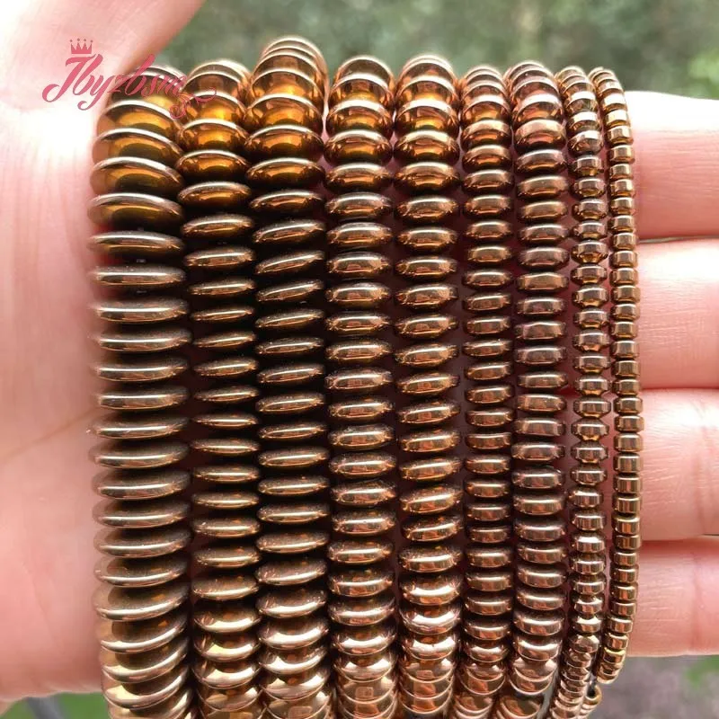 2x3/3x8/3x12mm Natural Rondelle Brown Hematite Stone Beads For Necklace Bracelet Jewelry Making Strand 15