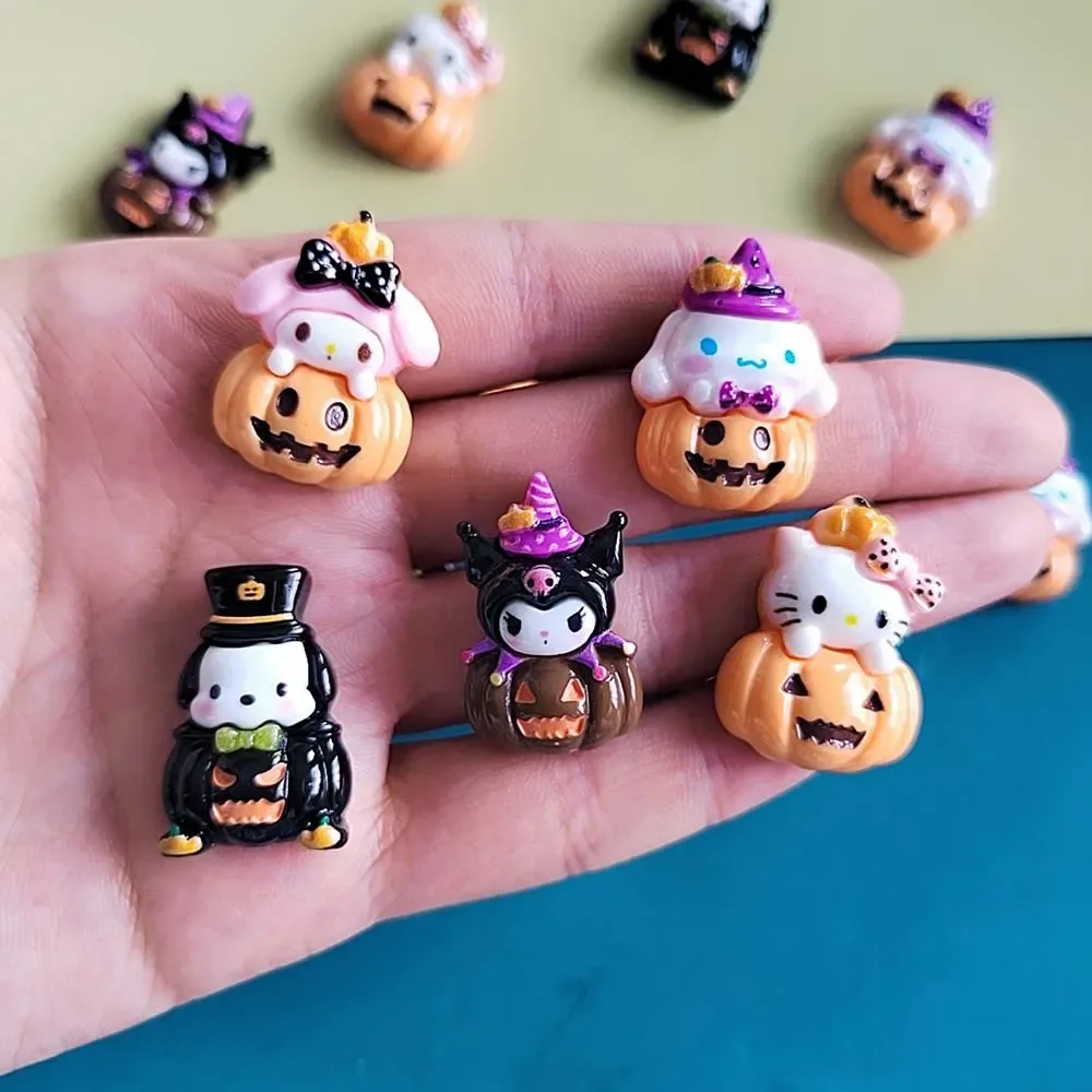 10 Stücke Neue Modelle Harz Niedlichen Cartoon Halloween Kürbis Serie Flachen Boden Ornament DIY Schmuck Machen Maniküre Zubehör