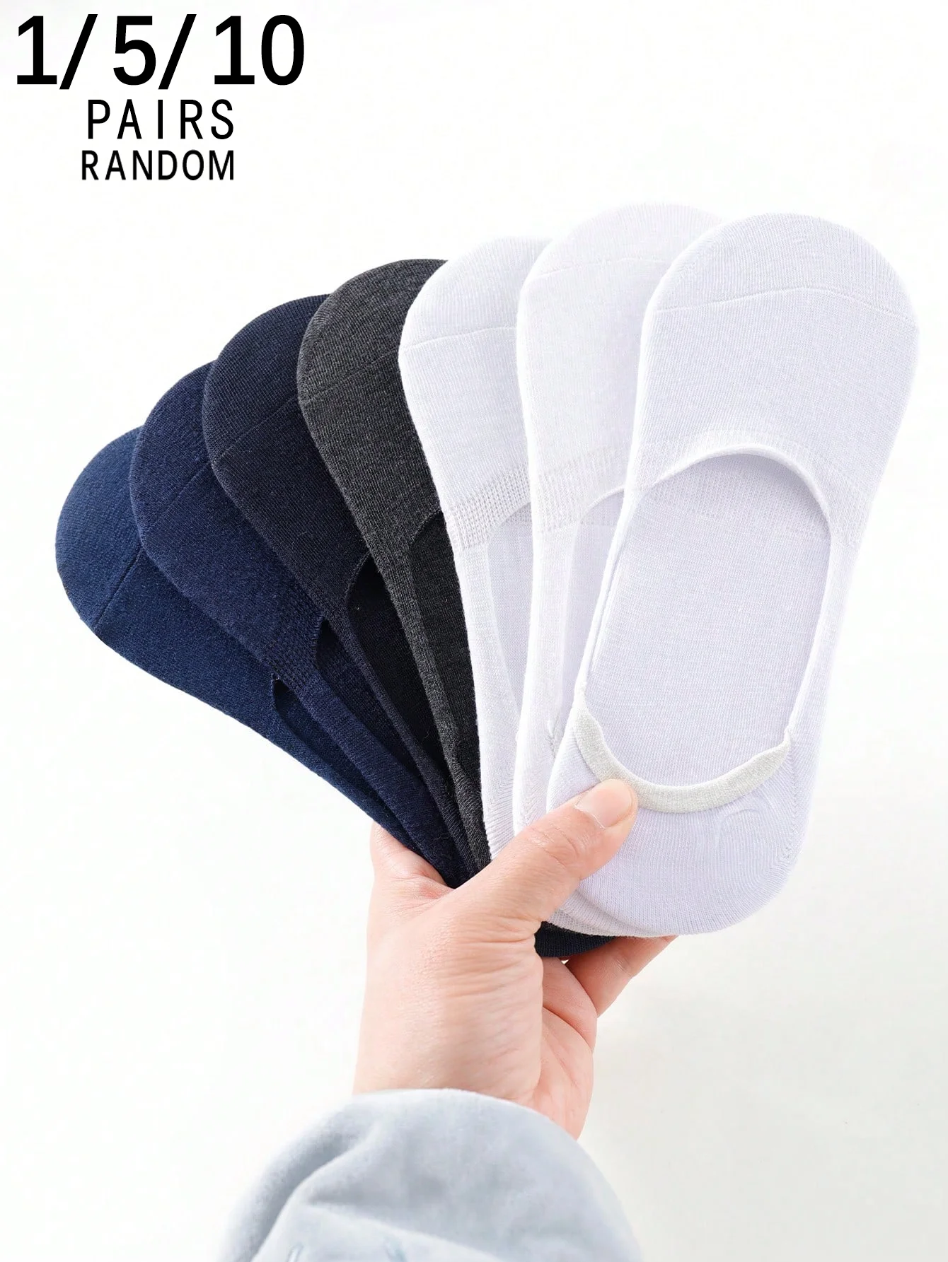 1/5/10 Packs,Premium Solid Color No-Show Socks for Women,  Ultra-Thin Low Cut Invisible Socks, Moisture-Wicking & Durable