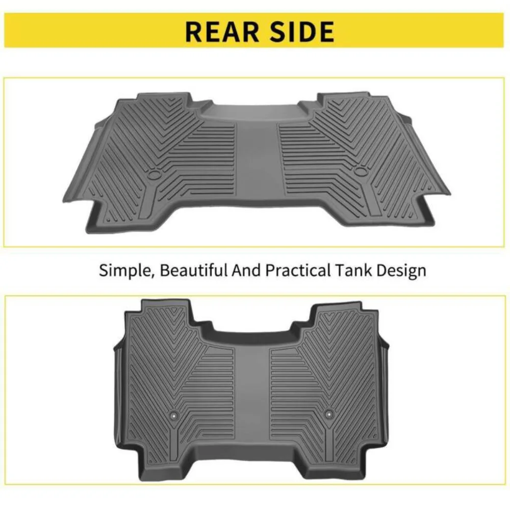 3D Floor Mats for 2019- 2024 Dodge Ram 1500 Crew Cab All Weather TPE Car Liners view 4