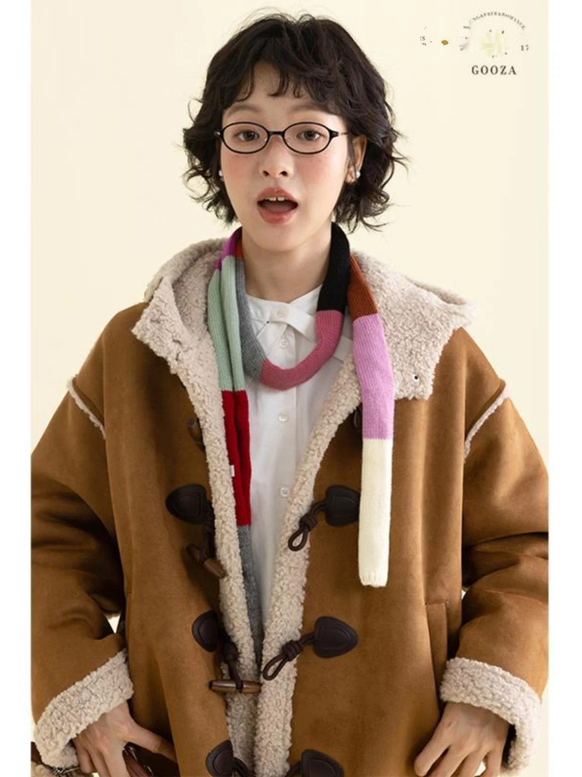 

Теплая замшевая куртка из меха ягненка с капюшоном и роговицами, зимняя верхняя одежда из натуральной кожи и хлопка Thiened