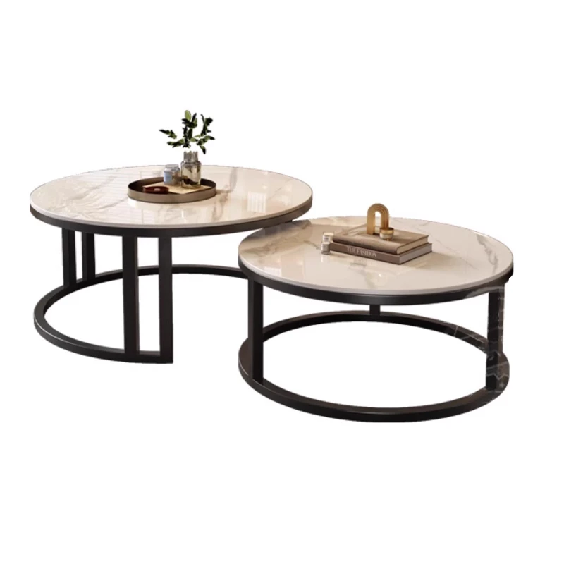 

Rock slab coffee table household living room 5 new minimalist light luxury marble small apartment simple round coffee table