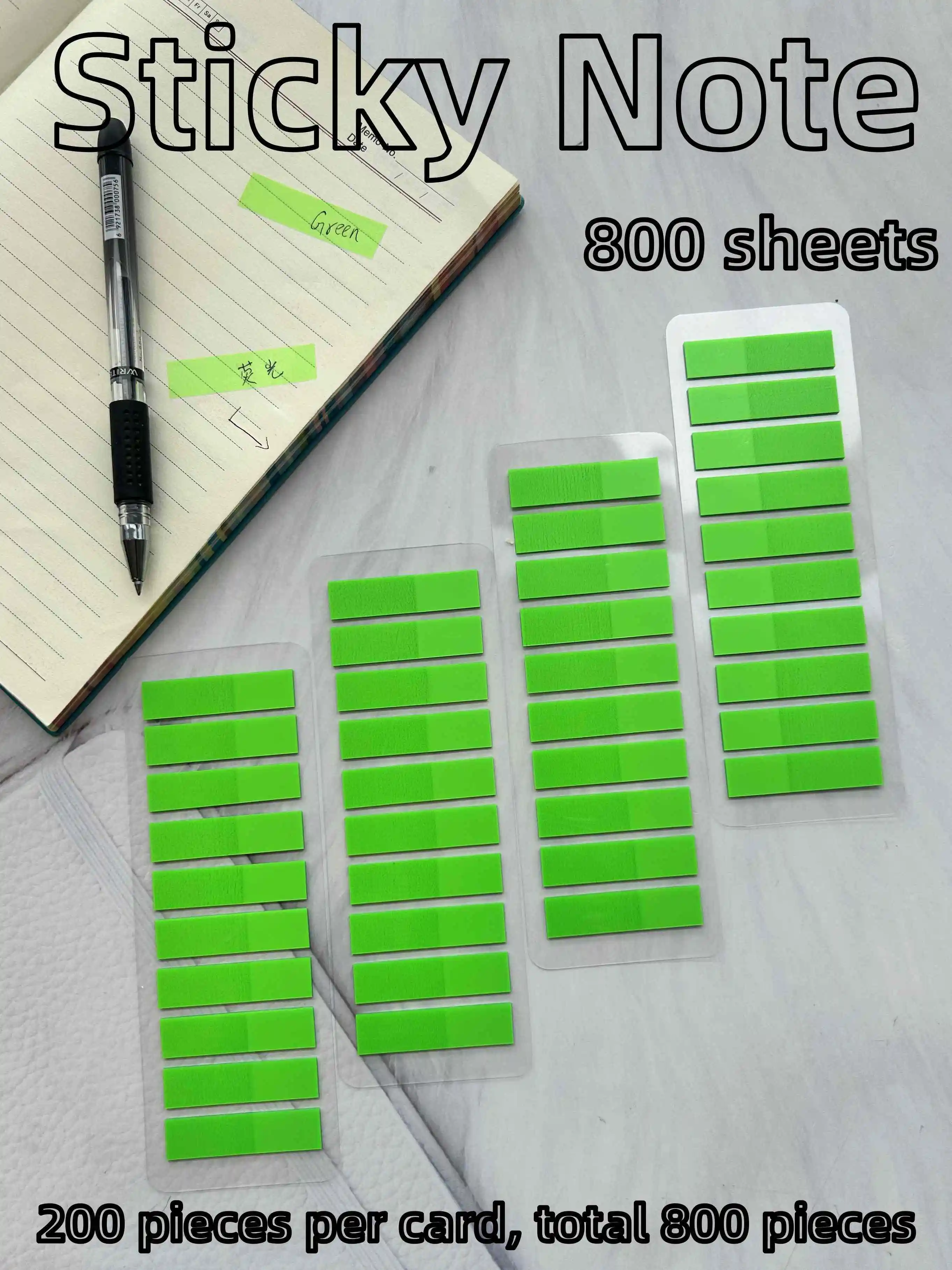 800 Pcs Colorful Translucent PET Index Stickers Multipurpose Tab Sticky Notes for Books Office School Supplies, DIY Planner