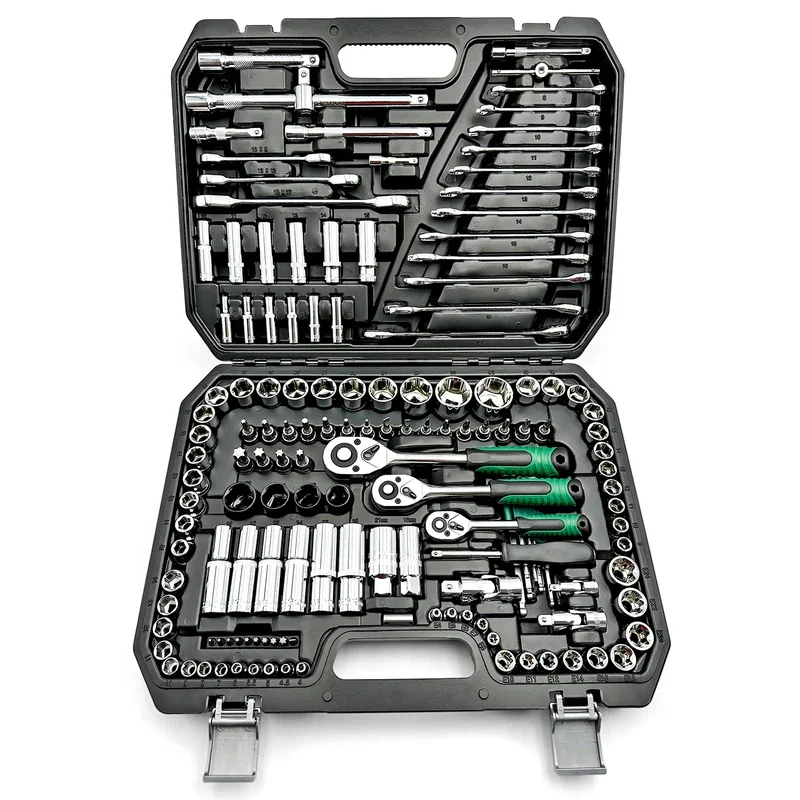 151pcs Drive Socket Set, 1/2 1/4 3/8 Inch Ratchet Wrench Set Ratchet Socket Wrench Set, tool for Home or Automobile Maintenance